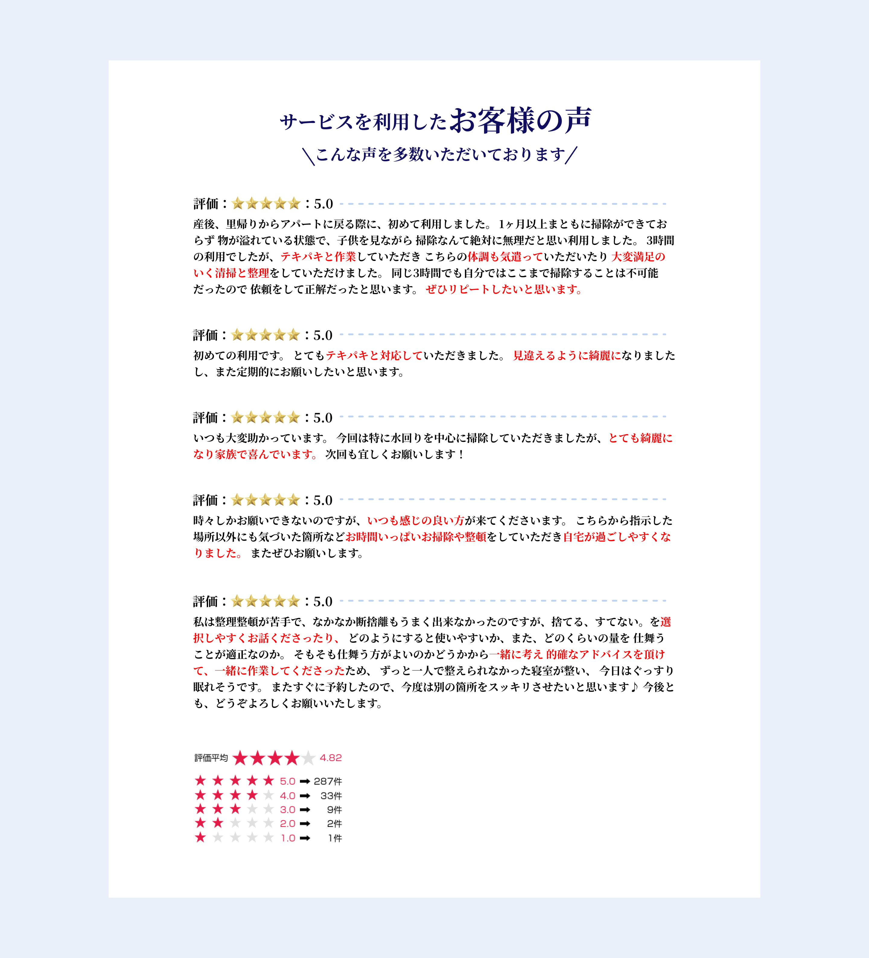 お客様の声